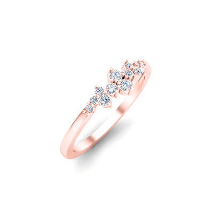 RKC Runder Moissanit-Verlobungsring, 925er-Sterlingsilber, rosé, 14 Karat vergoldet, Versprechensring für Damen, Gewicht 1,60 g, Breite 2 mm