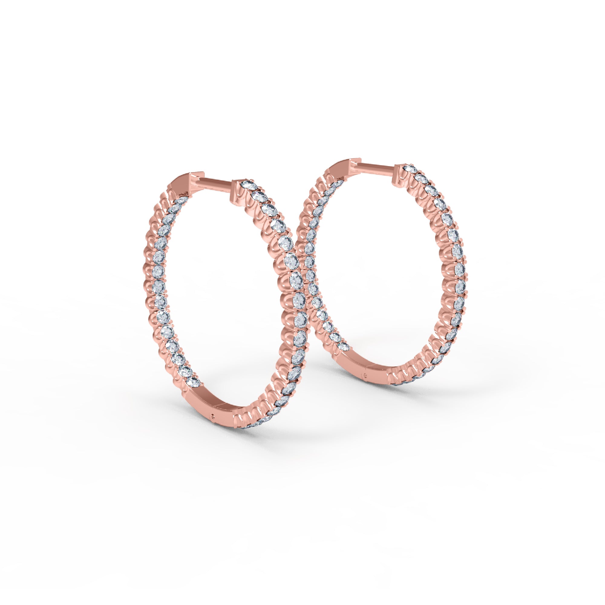 RKC 925 Sterling Silber Hoop Huggies Clip-On-Ohrring für Damen, 14 Karat Gelb, Gewicht 5,60 g, Höhe 29,00 mm