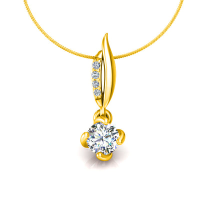 RKC 925 Sterling Silber Solitär-Blumen-Moissanit-Anhänger mit vier Zinken, 14 Karat Weißgold vergoldet
