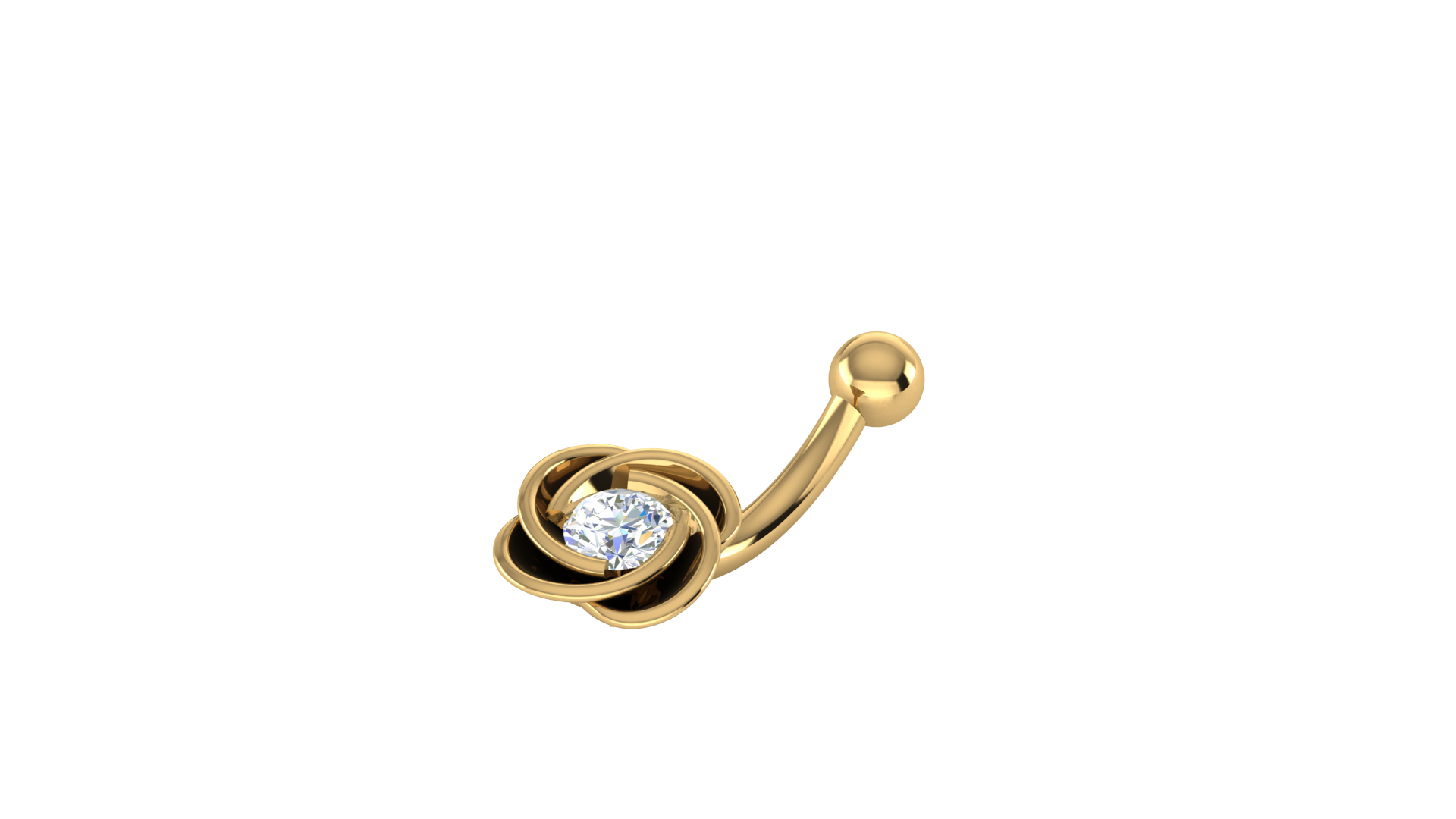 RKC JEWELRY Damen-Bauchnabelschmuck aus 925er Sterlingsilber, 14 Karat Gelbgold vergoldet, Produktgewicht: 1,00 g