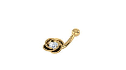 RKC JEWELRY Damen-Bauchnabelschmuck aus 925er Sterlingsilber, 14 Karat Gelbgold vergoldet, Produktgewicht: 1,00 g
