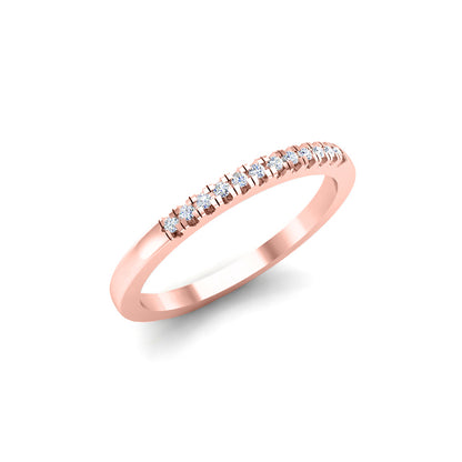 RKC Moissanite Half Eternity Promise Band Anello in argento sterling 925 in oro giallo 14K su fascia per lei Peso 1,60 g Larghezza 1,70 mm