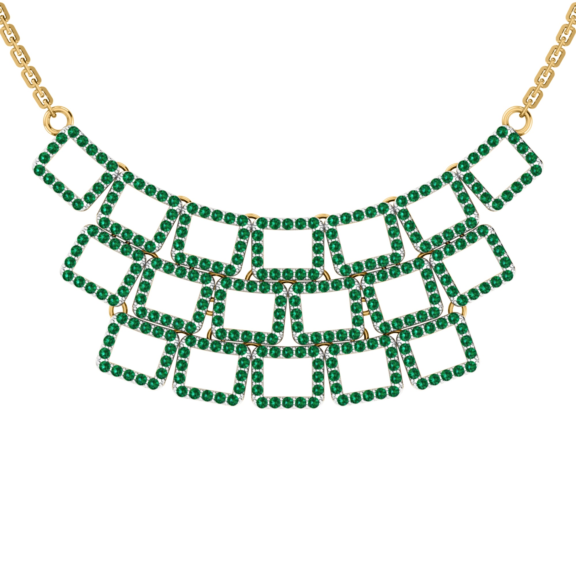 RKC 2,6 CT Moissanit-Halskette, 925er Silber, 14 Karat Gelbgold plattiert, Produktgewicht: 8,00 GM, Höhe: 20,00 mm