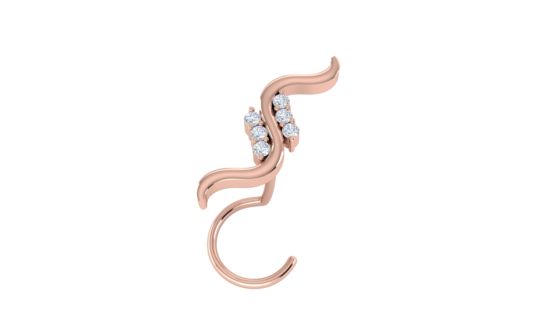 RKC JEWELRY Anello da naso delicato da donna in argento sterling 925 placcato in oro giallo 14k Peso 1,00 g