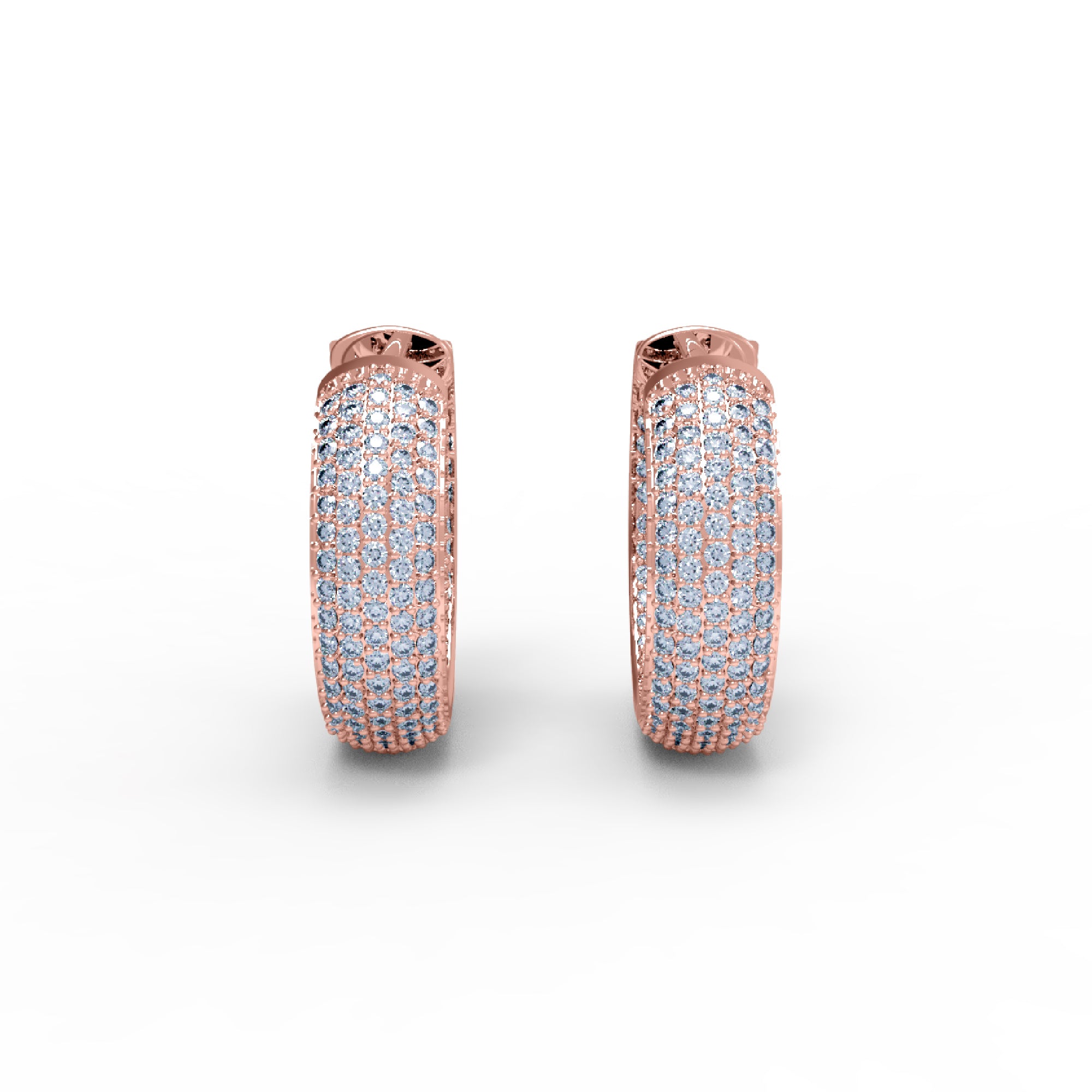 RKC Clip-on-Ohrring aus 925er-Sterlingsilber für Damen, 14-karätige Rose über Produktgewicht, Höhe 18,00 mm