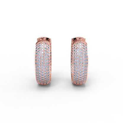 RKC Clip-on-Ohrring aus 925er-Sterlingsilber für Damen, 14-karätige Rose über Produktgewicht, Höhe 18,00 mm
