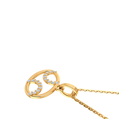 RKC Rose Gold Oval Shape Charming Pendant With Chain