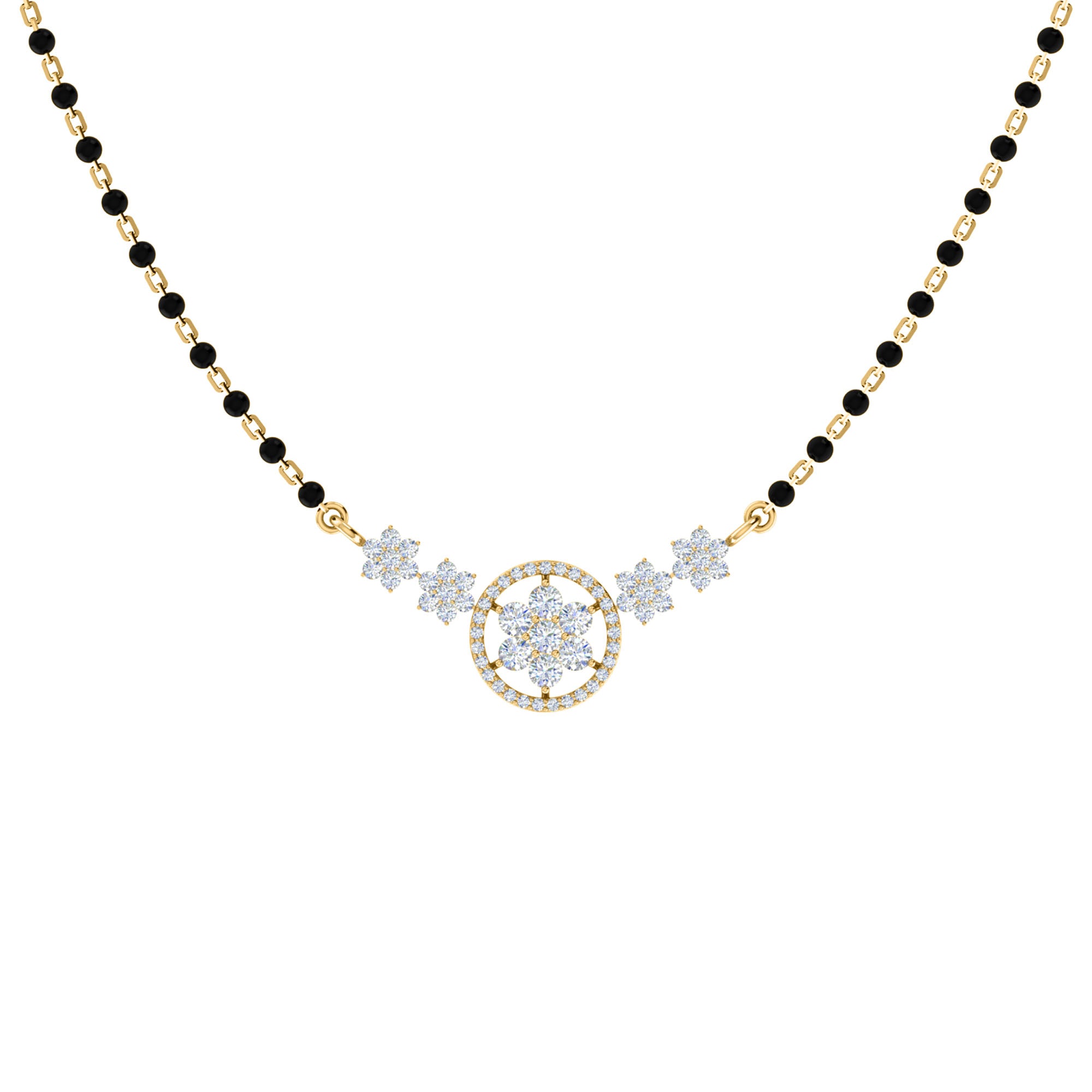 RKC Moissanite da 0,98 ct da donna Mangalsutra in argento 925 placcato in oro bianco 14k Peso del prodotto 3,20 g Altezza 14,00 mm