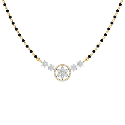 RKC Moissanite da 0,98 ct da donna Mangalsutra in argento 925 placcato in oro bianco 14k Peso del prodotto 3,20 g Altezza 14,00 mm