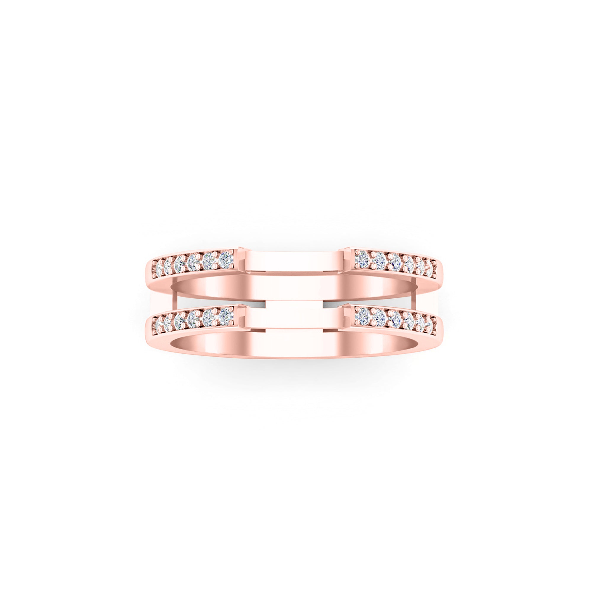 RKC 0,24 CT Fascia rinforzata con protezione avvolgente in Moissanite a taglio rotondo per donna in argento 925 Peso 4,30 g Larghezza 7,80 MM