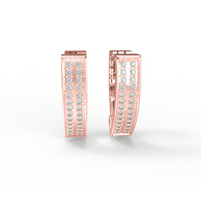 RKC 925 Sterling Silber Clip-on Creolen-Ohrring für Damen, 14 Karat Gelb, Produktgewicht: 4,00 GM, Höhe: 15,50 mm