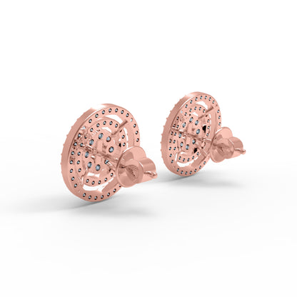 RKC 925 Sterling Silber Damen-Ohrring für den täglichen Gebrauch, 14 Karat Gelb, Gesamtgewicht 3,70 GM, Höhe 13,50 mm