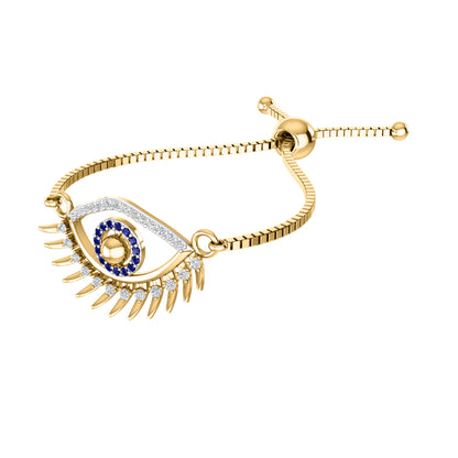 Bracciale da donna con pietre preziose multiple in argento sterling 925 RKC da 0,14 ct, placcato in oro giallo 14 carati, peso 3,80 GM, altezza 10,00 mm