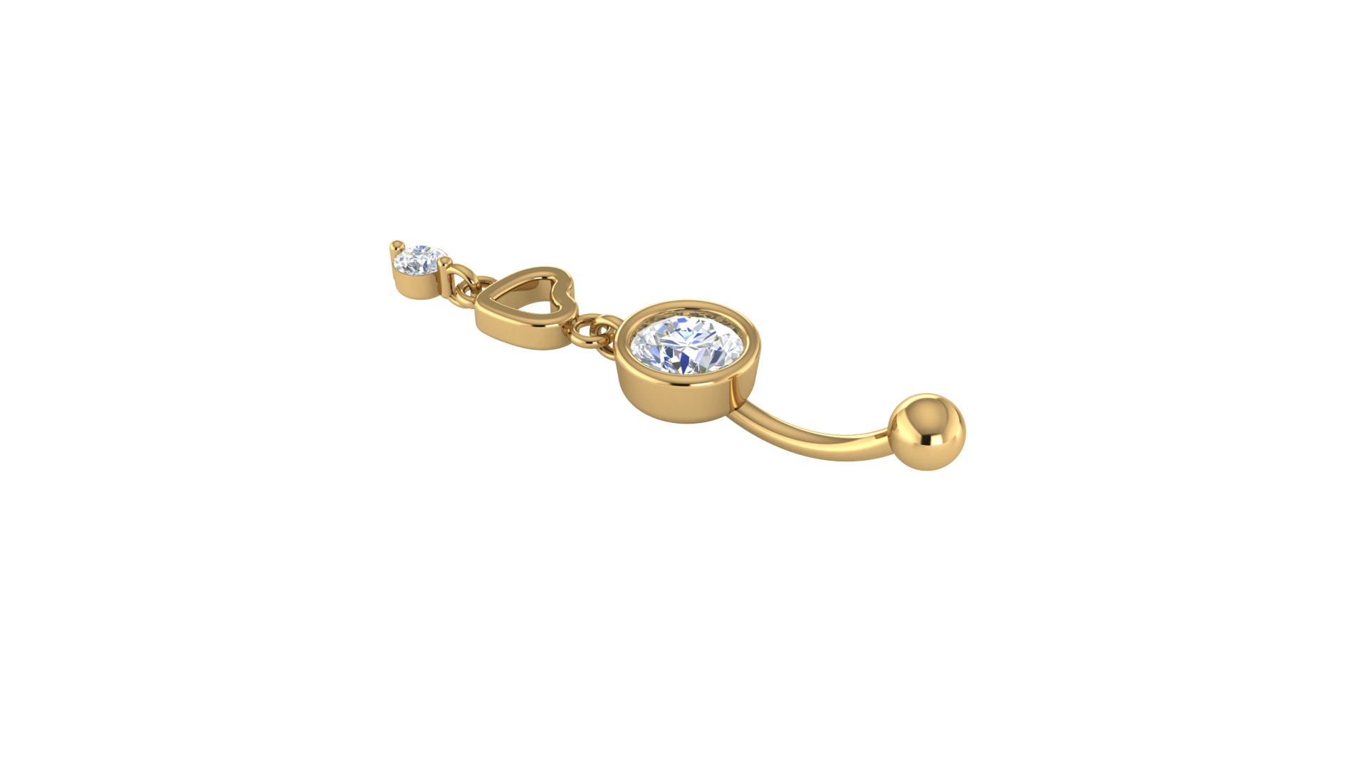RKC JEWELRY Gioielli con ombelico da donna in argento sterling 925, placcato in oro giallo 14k, peso prodotto 1,10 g