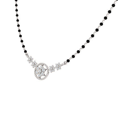 RKC Moissanite da 0,98 ct da donna Mangalsutra in argento 925 placcato in oro bianco 14k Peso del prodotto 3,20 g Altezza 14,00 mm
