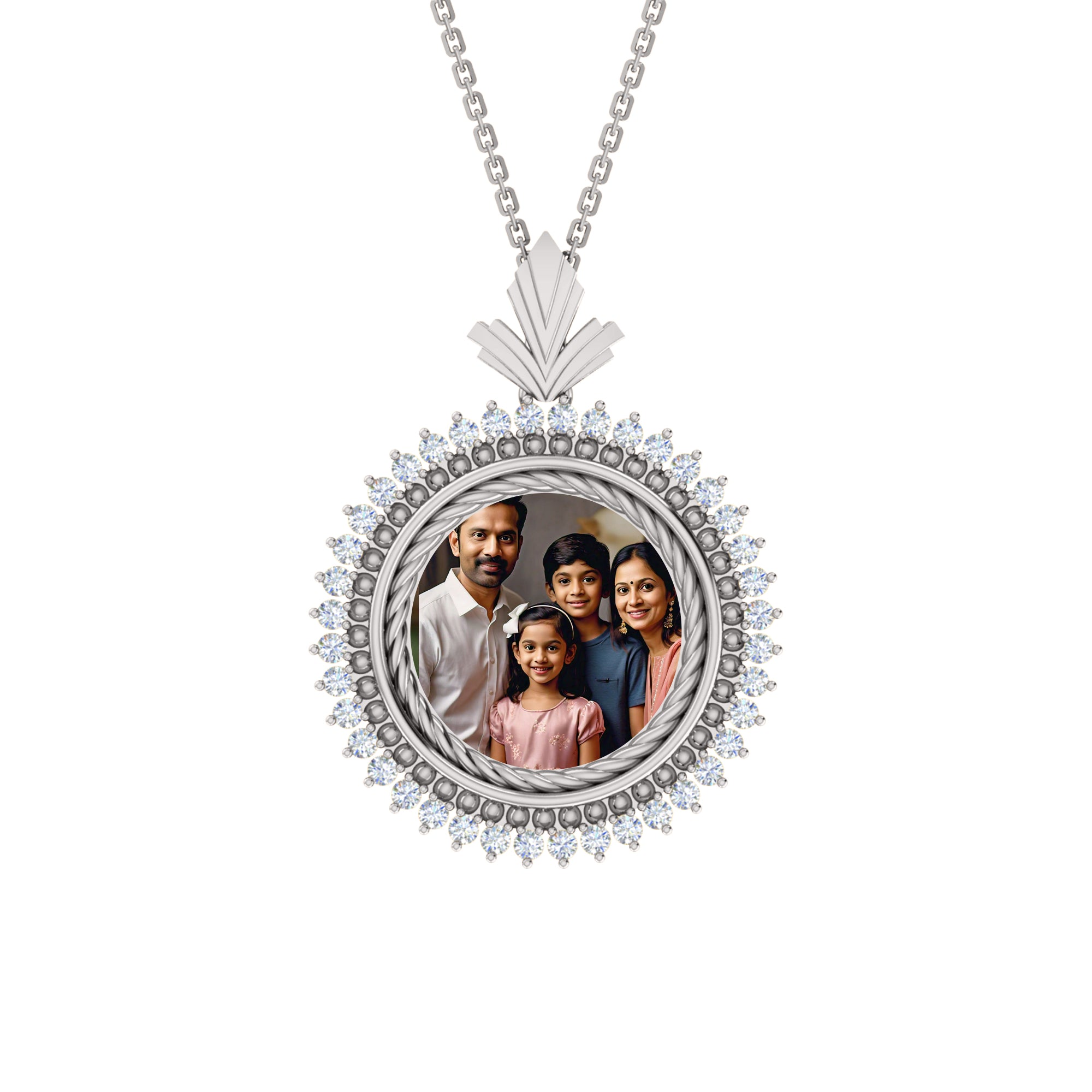 RKC 0,52 ct Moissanit-Foto-Anhänger, 925er Silberschmuck, 14 Karat Gelbgold vergoldet, Gewicht 5 g, Höhe 21 mm