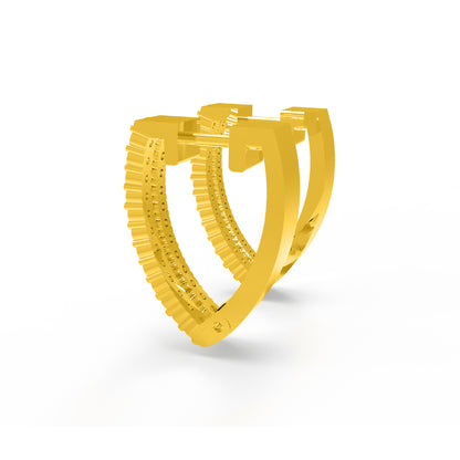 Orecchino da donna a cerchio a clip in argento sterling RKC 925 14k giallo sopra Peso del prodotto 4,00 GM Altezza 15,50 MM