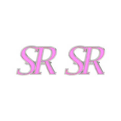 RKC 925 Sterling Silver Enamel Cufflinks 14K Rose Gold Plated Product Wt 3.80 gm
