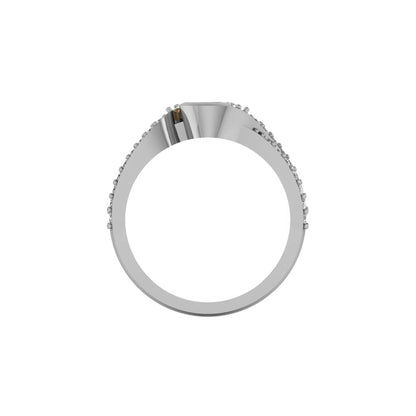 RKC Moissanit Promise Bypass Verlobungsring, 925er Silber, 14 Karat Gelbgold mit einem Gewicht von über 3,1 g