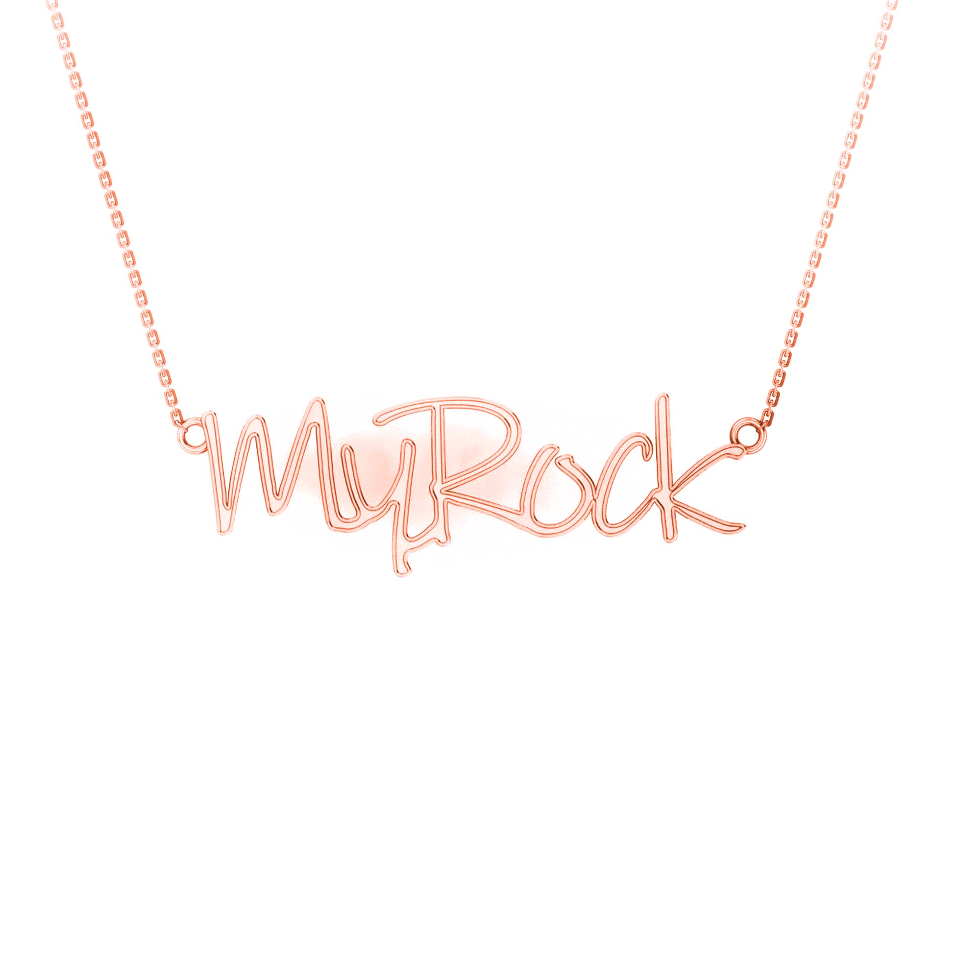 RKC 14k Yellow Gold Plated Name Pendant Necklace 925 Silver Weight 4 gm and height 12mm
