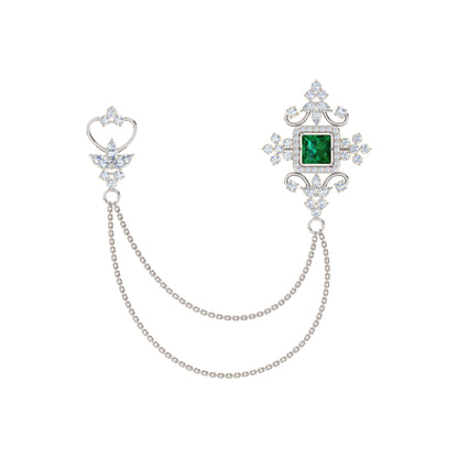 Spilla RKC Moissanite in argento sterling 925, prodotto placcato in oro rosa 14 carati, peso 6,10 GM, altezza 40,50 MM