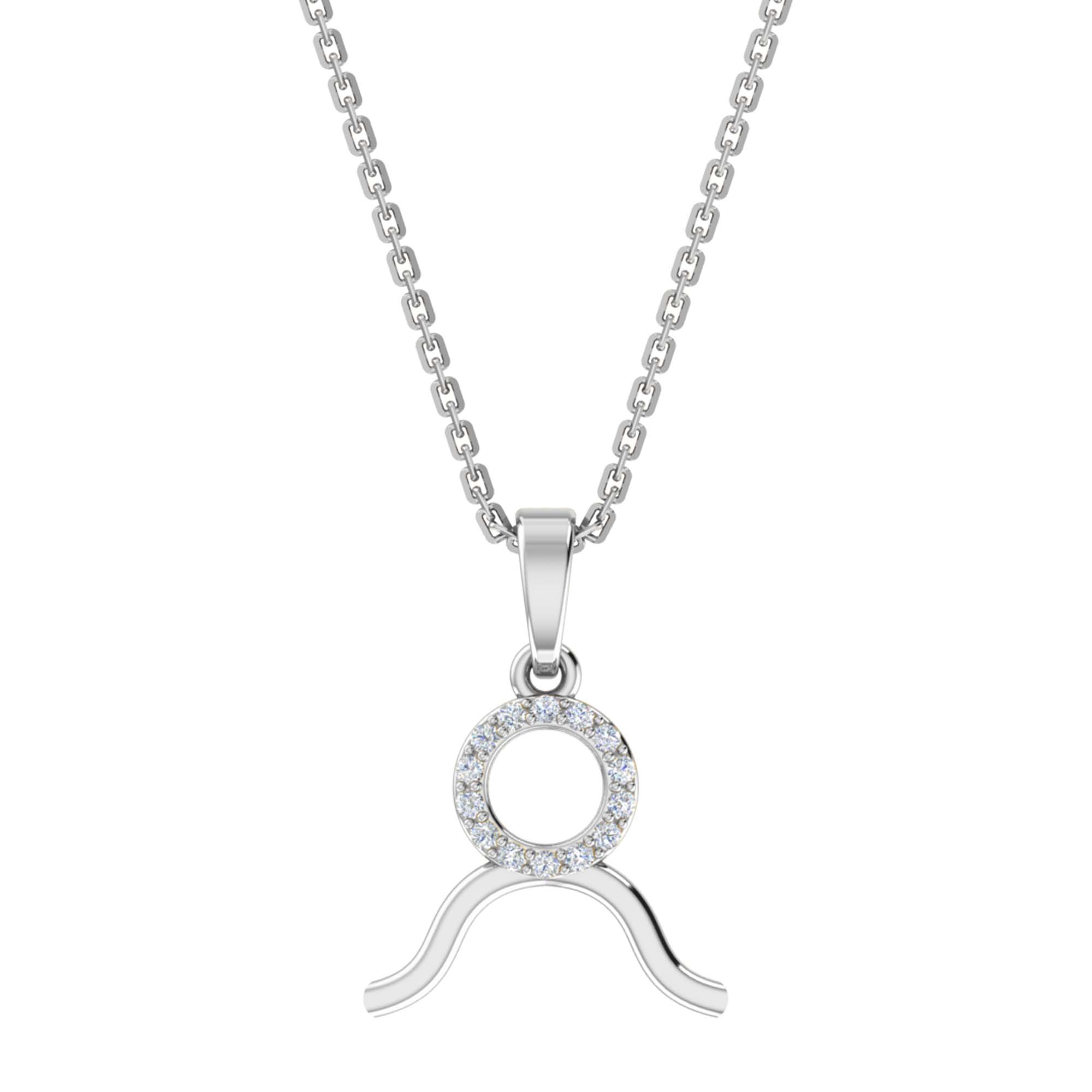 RKC Golden Cubic Zirconia With Chain Zodiac Pendant Necklace