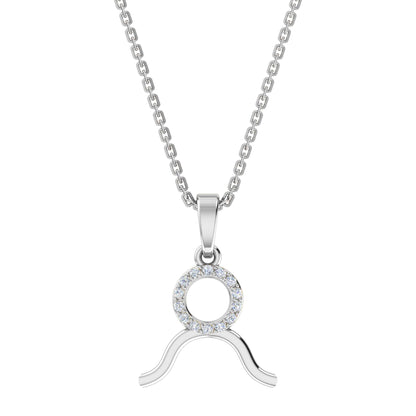 RKC Golden Cubic Zirconia With Chain Zodiac Pendant Necklace
