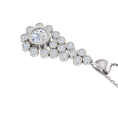 RKC 2,38 CT Moissanit-Tropfenanhänger, 925er Silberschmuck, 14 Karat Roségold vergoldet, Gewicht 6,50 g, Höhe 38,00 mm
