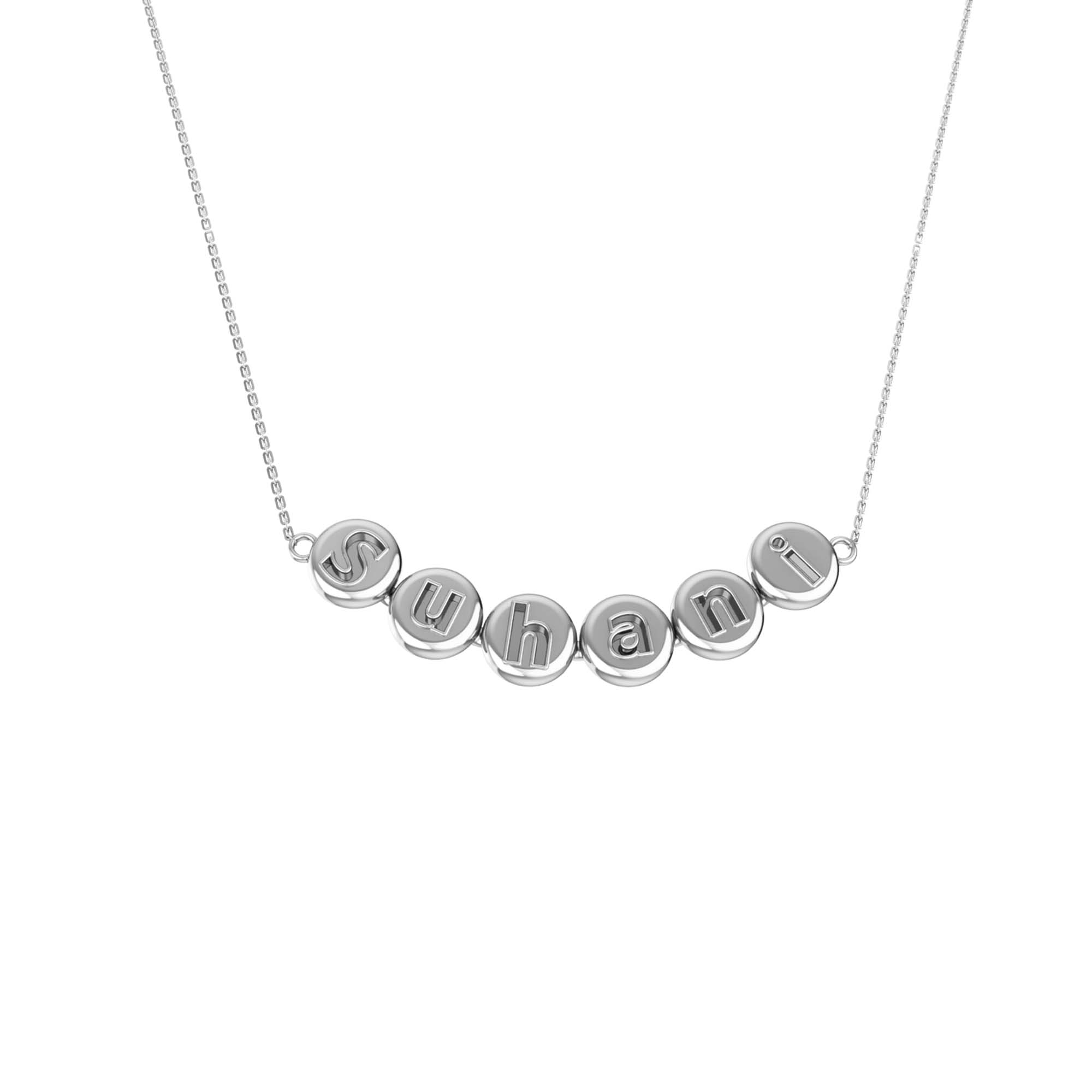 RKC Suhani Name Journey Pendant Necklace 14k Yellow Gold Plated Silver gift For Special One