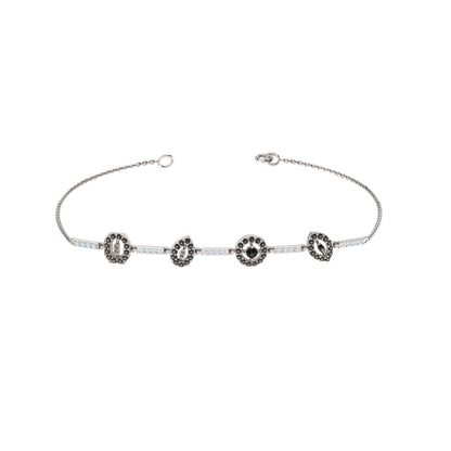 RKC Damenarmband aus 925er-Sterlingsilber, 1,16 Karat, 14 Karat Weißgold vergoldet, Gewicht 5,20 g, Höhe 81,30 mm