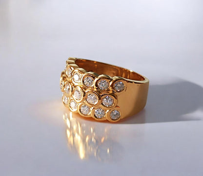 Fede nuziale da uomo rotonda in Moissanite RKC Set di castoni in argento 925 Fascia in oro giallo 14 carati su peso 10 g Larghezza 5,60 mm