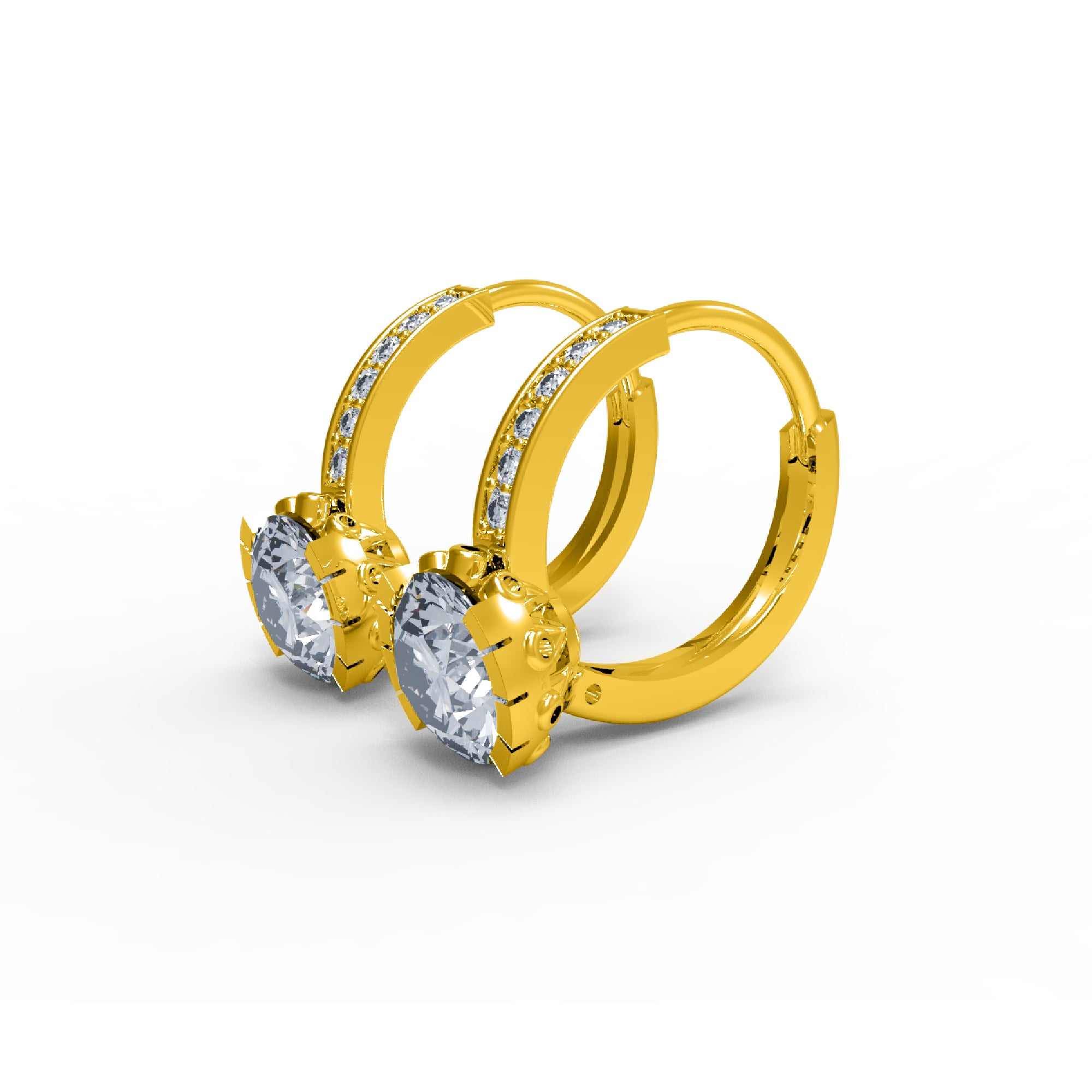 RKC Clip-On-Ohrring aus 925er-Sterlingsilber für Damen, 14 Karat Rose, Produktgewicht: 2,80 GM, Höhe: 14,00 mm