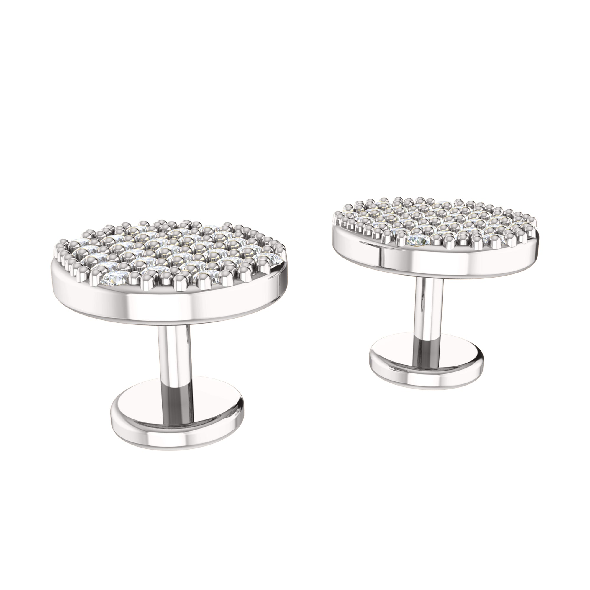Gemelli e spilla in argento sterling 925 con Moissanite RKC, prodotto placcato in oro giallo 14 carati, peso 1,00 g.