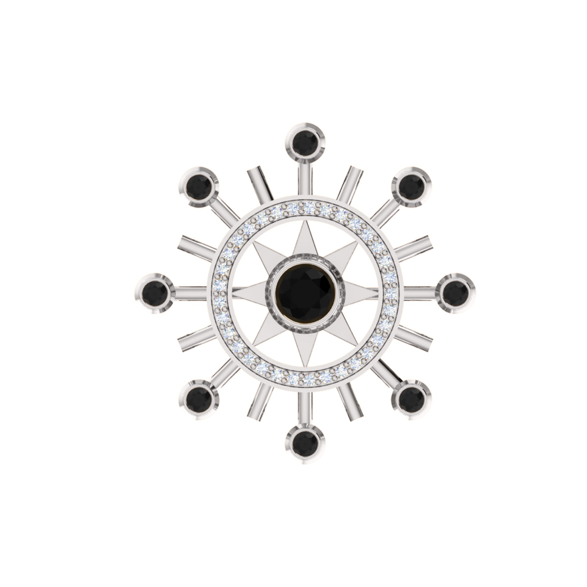 Spilla RKC Moissanite in argento sterling 925 placcata in oro giallo 14 carati Peso del prodotto 1,60 CM Altezza 22,00 MM