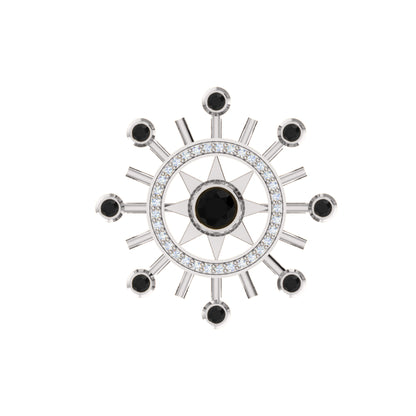 Spilla RKC Moissanite in argento sterling 925 placcata in oro giallo 14 carati Peso del prodotto 1,60 CM Altezza 22,00 MM