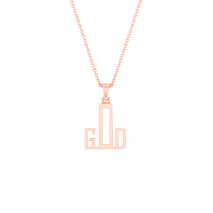 RKC GOD Initial Name 14k Yellow/Rose/White Gold Plated Pendant Necklace Weight 3.5 Gm And Length 22mm