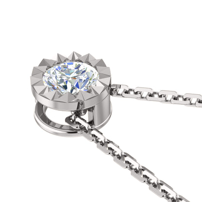 RKC 0,50 Karat Moissanit-Solitär-Anhänger, 925er Silberschmuck, 14 Karat Weißgold vergoldet, Gewicht 2,60 g