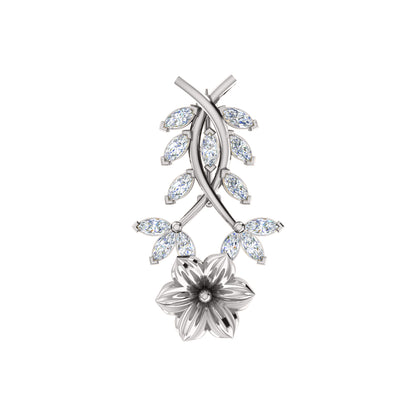 Spilla RKC Moissanite in argento sterling 925, placcata in oro rosa 14 carati, peso prodotto 1,60 GM, altezza 22,00 MM