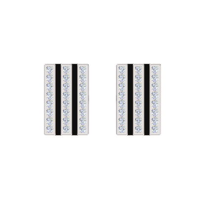 RKC-Moissanit-Manschettenknöpfe und Brosche aus 925er-Sterlingsilber, 14-karätig rosévergoldet, Produktgewicht: 3,20 g