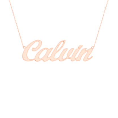 RKC 14k Yellow Gold Plated Name Plate Locket Pendant Necklace 925 Silver Weight 4 gm