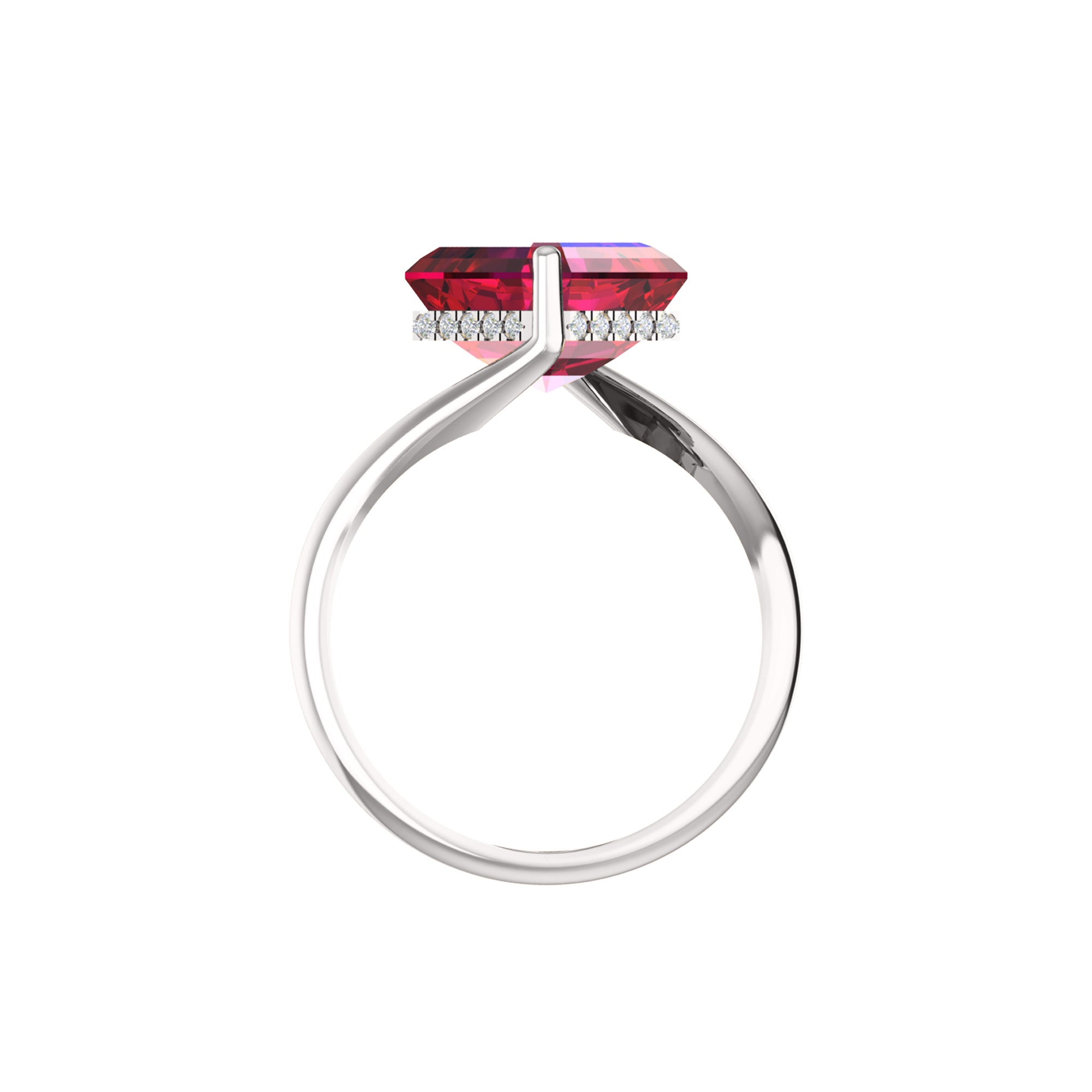 RKC Zircon Squared Beautiful Classic Solitaire Engagement Ring 14k Gold Over Birthday Gift