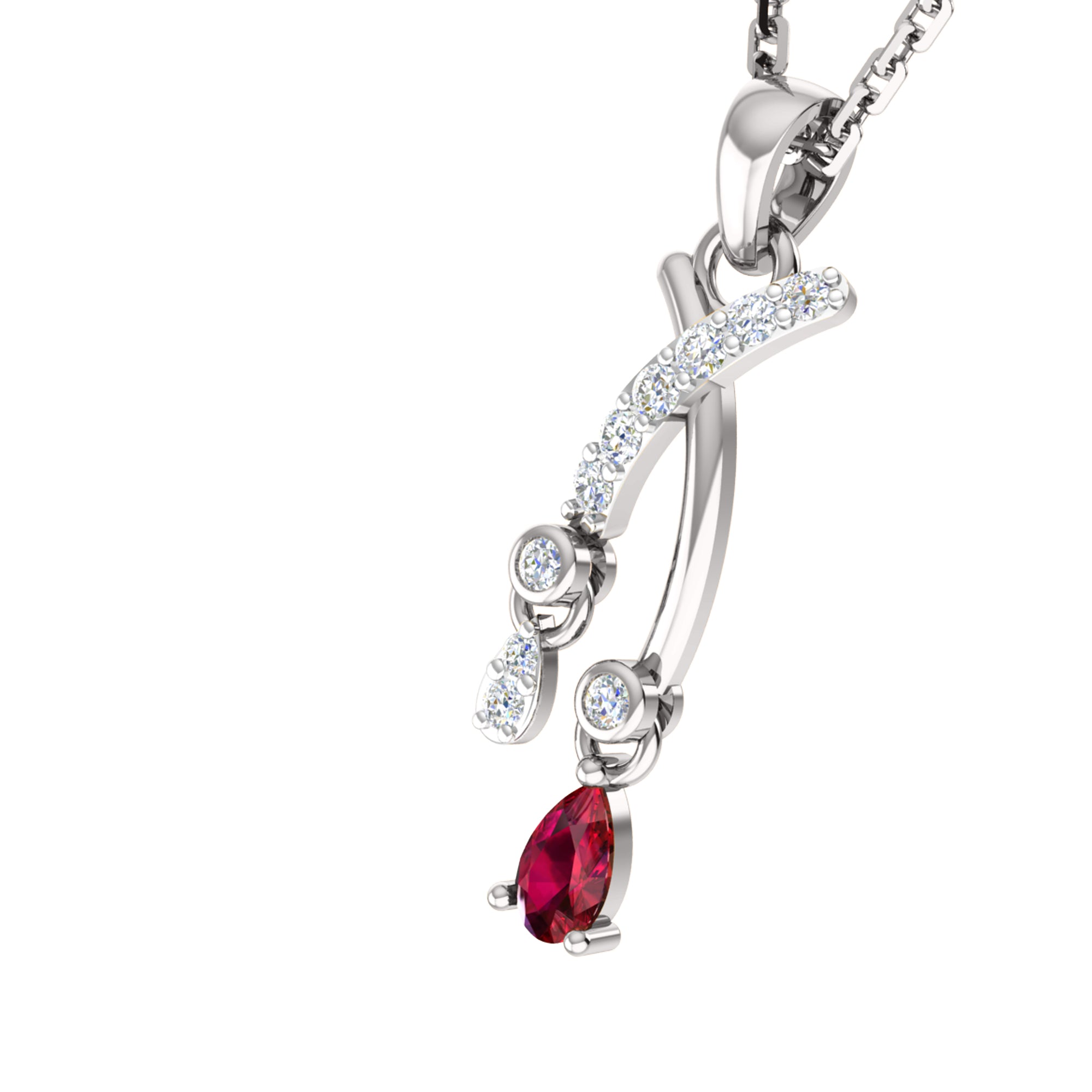 RKC 925 Silber, insgesamt 0,32 ct Rubin-Anhänger mit einem Gesamtgewicht von 3,50 g und ein gewichtiger Ohrring mit 1,30 g, besetzt mit 14-karätiger Rosévergoldung