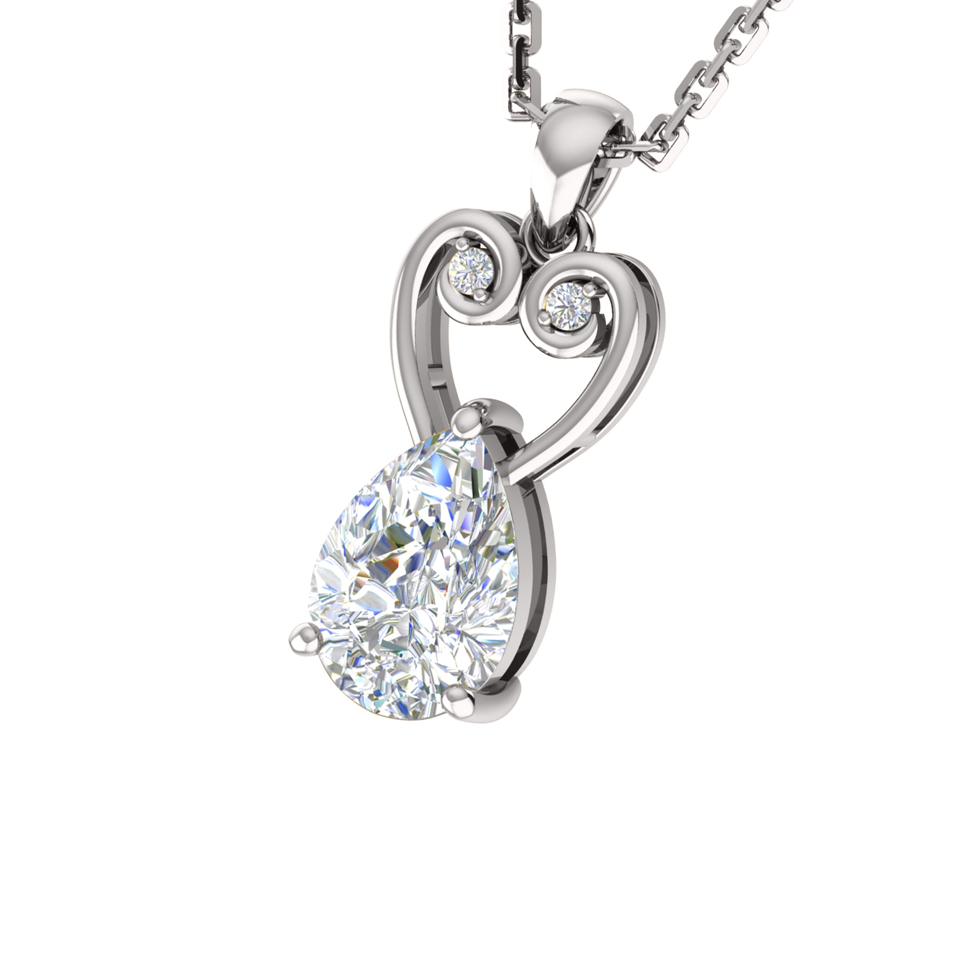 Ciondolo in moissanite a goccia da 2,23 ct RKC, gioielli in argento 925, placcato in oro giallo 14 carati, altezza 3,60 g