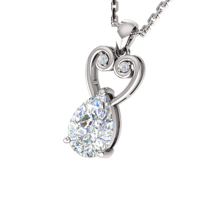 Ciondolo in moissanite a goccia da 2,23 ct RKC, gioielli in argento 925, placcato in oro giallo 14 carati, altezza 3,60 g