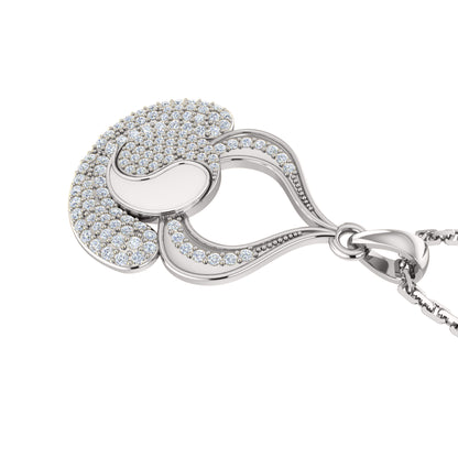 RKC 0,44 Karat Moissanit-Charm-Anhänger, 925er Silberschmuck, 14 Karat Gelbgold vergoldet, Gewicht 4,50 g, Höhe 20 mm