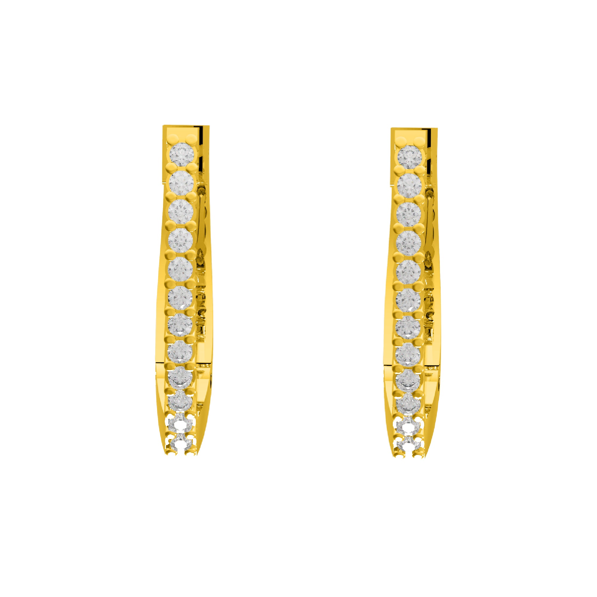 RKC 925 Sterling Silber minimalistischer Clip-on-Ohrring für Damen, 14 Karat Gelb über Produktgewicht 2,65 GM, Höhe 16,00 mm