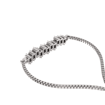 RKC-Moissanit-Charm-Geschenk-Bolo-Armband, 14 Karat rosévergoldet, Gewicht 3 g