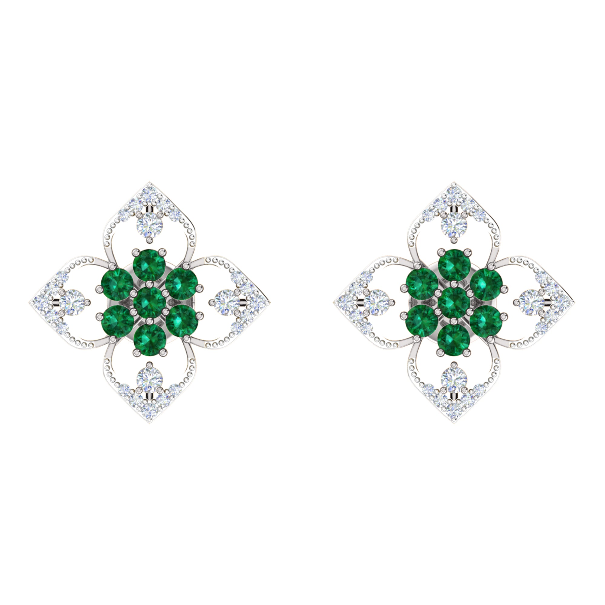 RKC 925 Sterling Silber Damen-Ohrring mit Blumenmuster für den täglichen Gebrauch, 14 Karat Gelb, Produktgewicht: 2,80 GM, Höhe: 14,70 mm