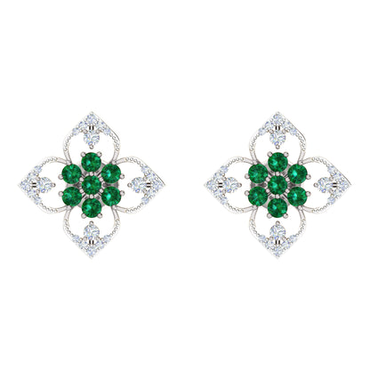 RKC 925 Sterling Silber Damen-Ohrring mit Blumenmuster für den täglichen Gebrauch, 14 Karat Gelb, Produktgewicht: 2,80 GM, Höhe: 14,70 mm