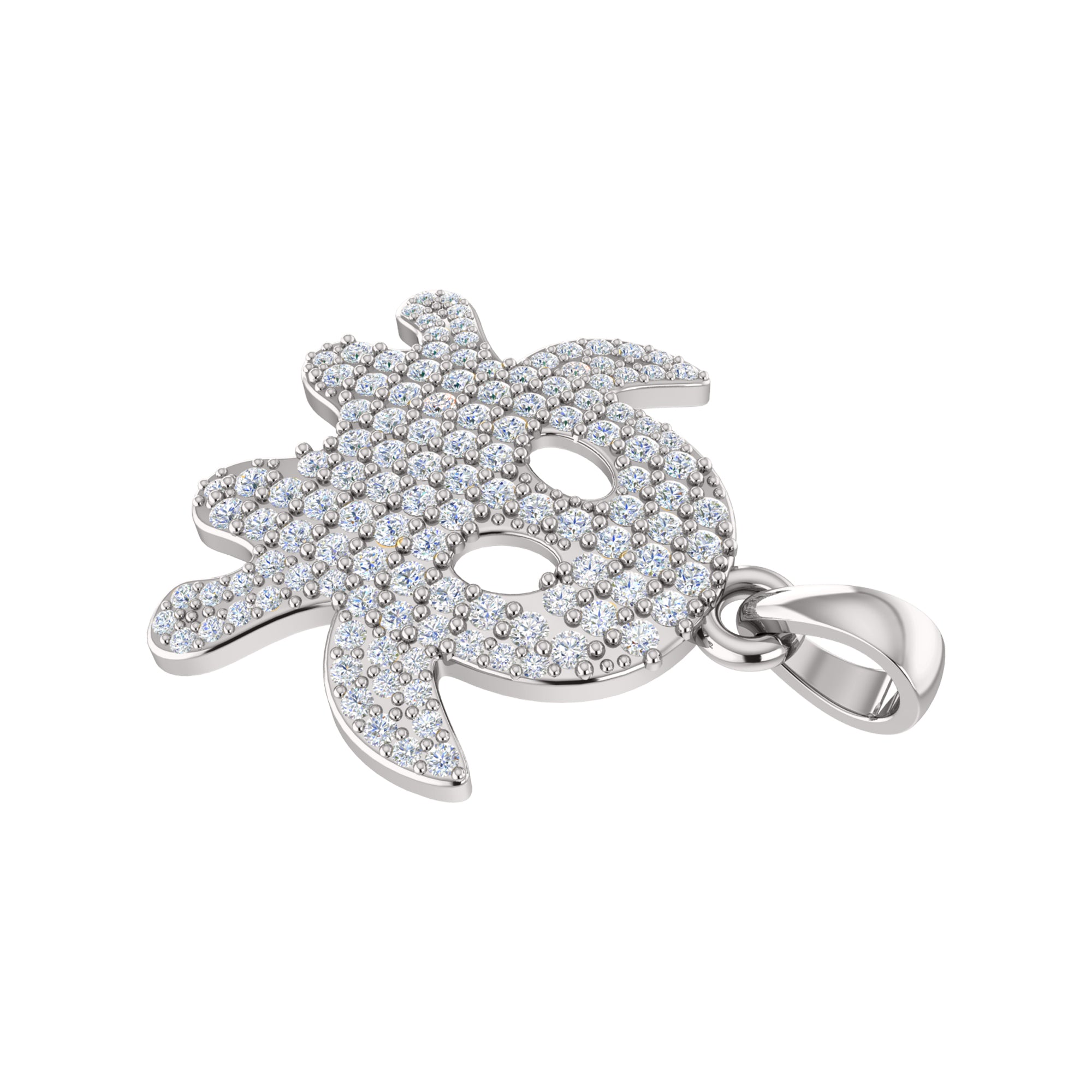 RKC 0,40 Karat Moissanit-Geister-Anhänger, 925er Silberschmuck, 14 Karat Gelbgold vergoldet, Gewicht 4,00 g, Höhe 21,50 mm